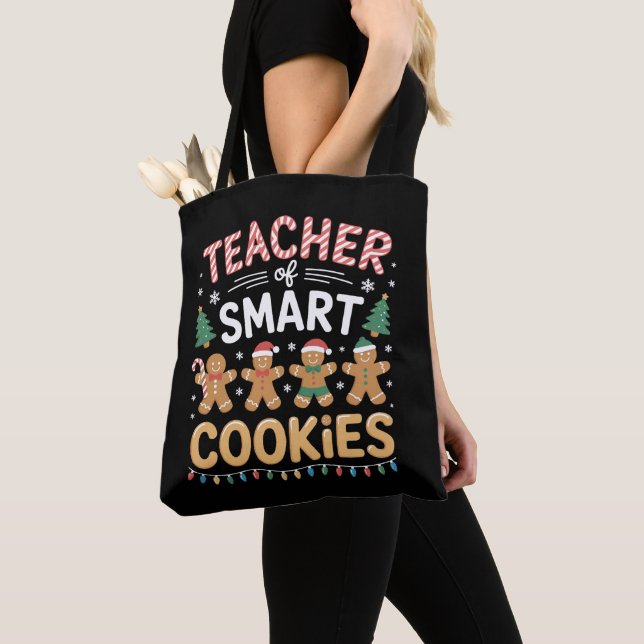 Bolso De Tela Profesor De Galletas Inteligentes De Navidad De Je (Detalle)