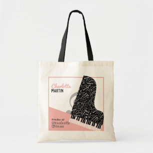 Bolso De Tela Profesor de Gran Piano Personalizado Pink Blando