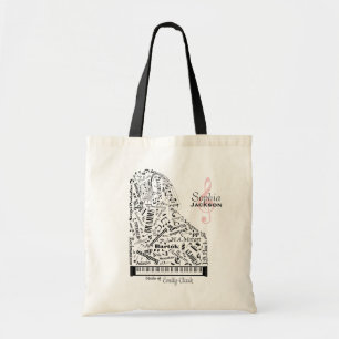 Bolso De Tela Profesor de Gran Piano y Bebé Personalizado