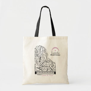 Bolso De Tela Profesor de Gran Piano y Bebé Personalizado