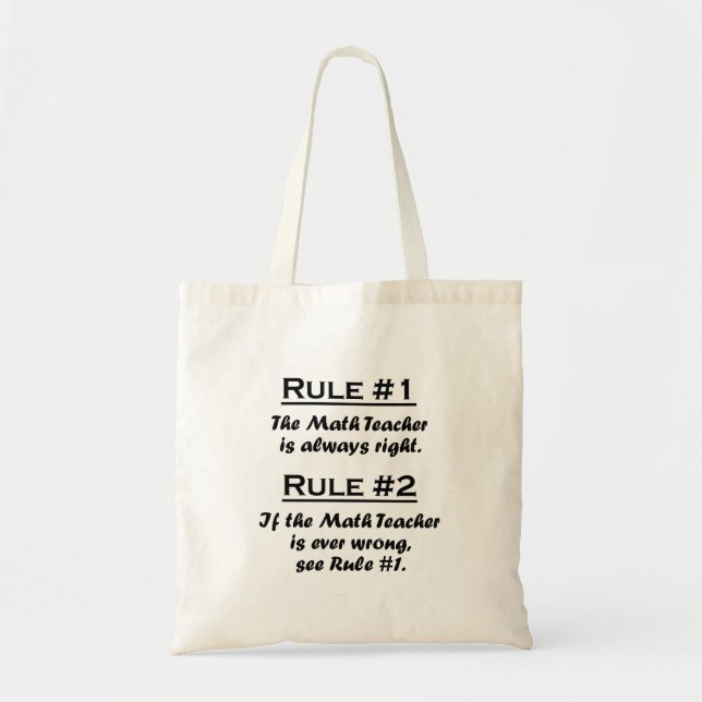 Bolso De Tela Profesor de matemáticas de la regla (Frente)