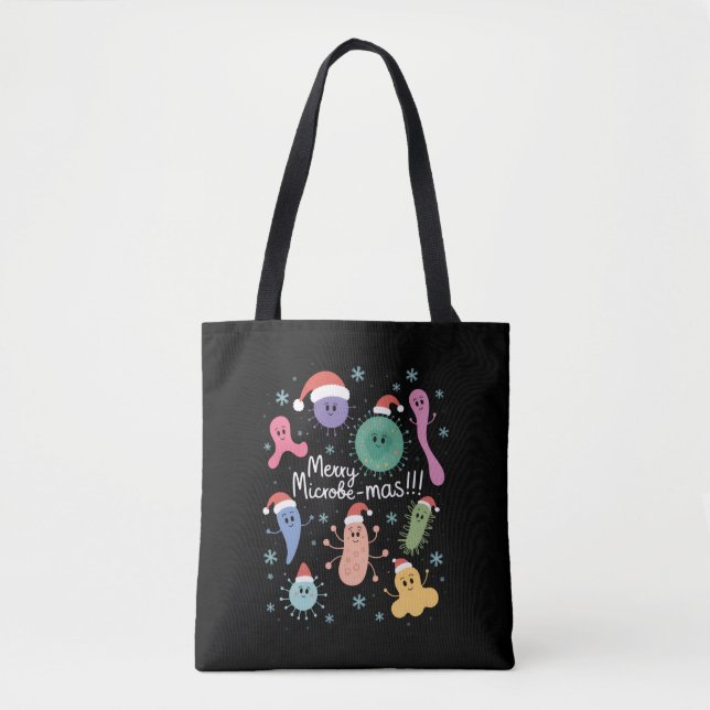 Bolso De Tela Profesor de Microbiología de Navidad Microbio (Anverso)