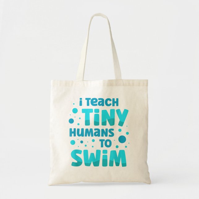 Bolso De Tela Profesor De Natación Enseño A Los Pequeños Humanos (Frente)