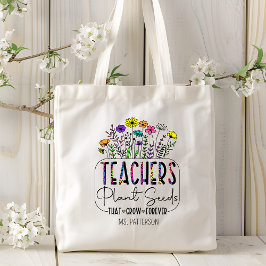 Bolso De Tela Profesor dice nombre personalizado de flor moderna