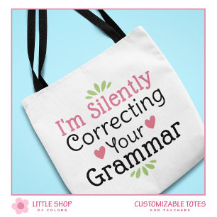 Bolso De Tela Profesor Divertido Corrigiendo Tu Gramática Silenc