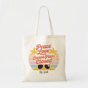 Bolso De Tela Profesor Divertido Personalizado Verano Paz Amor