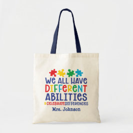 Bolso De Tela Profesor Inspirador de autismo personalizado