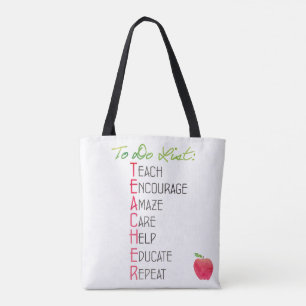 Bolso De Tela Profesor para hacer tipografía de la acuarela de
