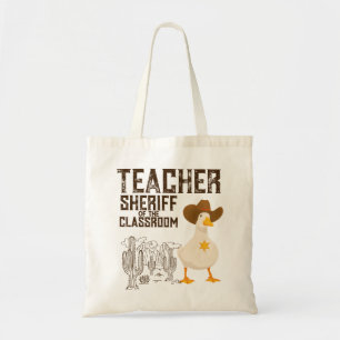 Bolso De Tela Profesor retro de vuelta a la escuela Sheriff Funn