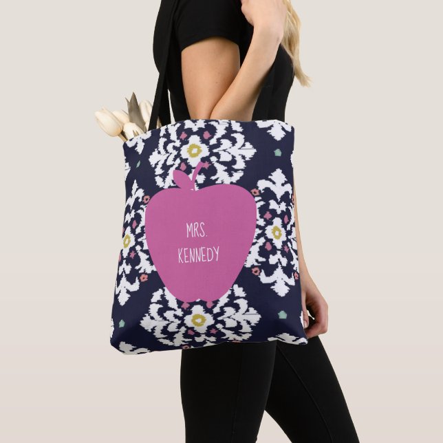 Bolso De Tela Profesor rosado de Ikat Apple (Detalle)
