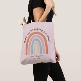 Bolso De Tela Profesora de acuarela moderna Arcoiris Gracias -