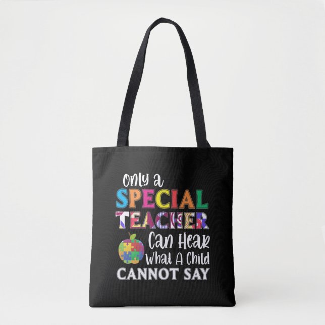 Bolso De Tela Profesora de Educación Especial Niños Conscientes (Anverso)