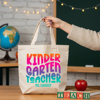 Bolso De Tela Profesora de guardería Colorful Ombre