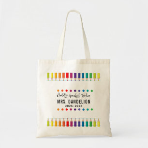 Bolso De Tela Profesora de guardería Rainbow Crayons