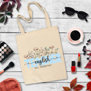 Bolso De Tela Profesora de inglés personalizada de Whimsical Wil