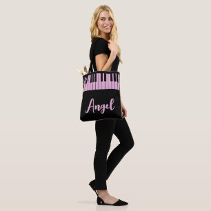 Bolso De Tela Profesora de Música Teclado de Piano Rosa Nombre O