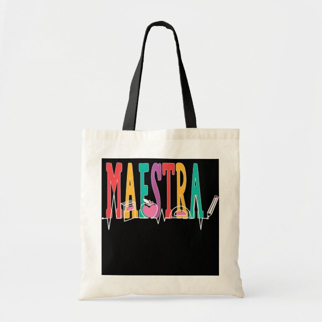 Bolso De Tela Profesora española Vibe Regalos Para Maestra (Frente)
