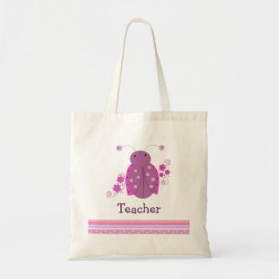 Bolso De Tela Profesora Mariquita Rosa y Púrpura