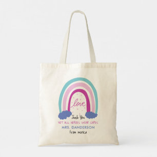Bolso De Tela Profesora moderna de acuarela arcoíris gracias reg