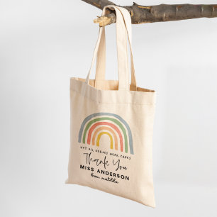 Bolso De Tela Profesora moderna de acuarela arcoíris gracias reg