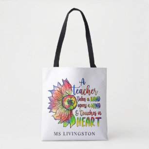 Bolso De Tela Profesora personalizada de color de agua moderno y