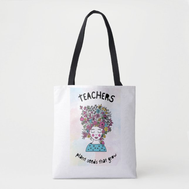 Bolso De Tela Profesores de Semillas Vegetales Gracias Regalo (Anverso)