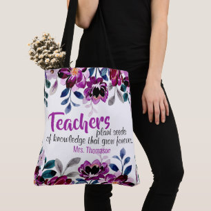 Bolso De Tela Profesores plantan semillas de conocimiento nombre