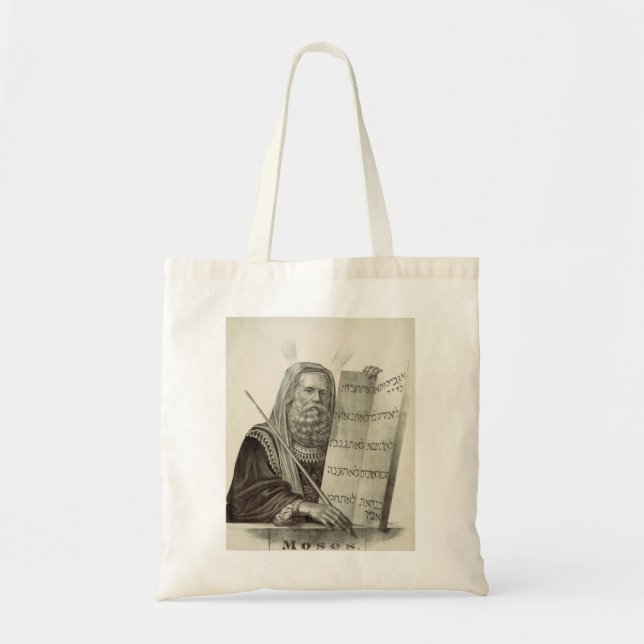 Bolso De Tela Profeta Moisés con las Tablas de la Ley (Frente)