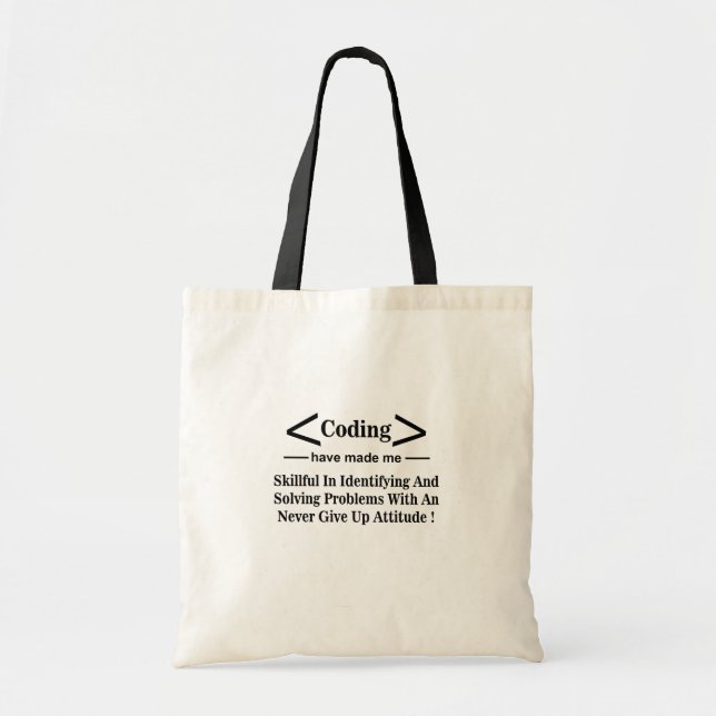 Bolso De Tela Programador Programador Desarrollador de codificac (Frente)