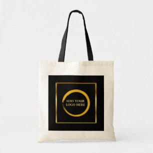 Bolso De Tela Promoción profesional del logotipo de oro negro mo
