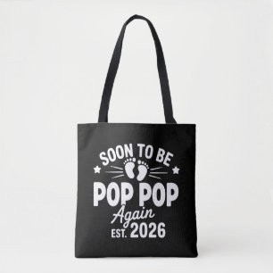 Bolso De Tela Pronto volveré a ser Pop Pop nuevamente establecid