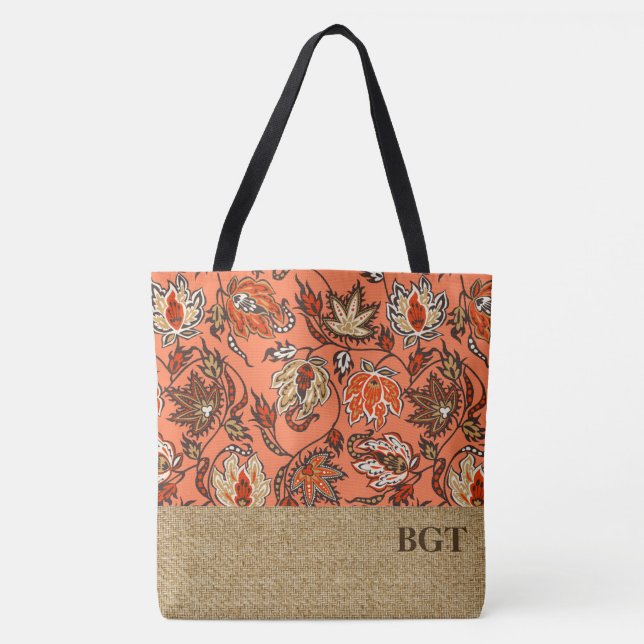Bolso De Tela Protea Batik Hawaiian Tropical Monogram Beach Bag (Anverso)
