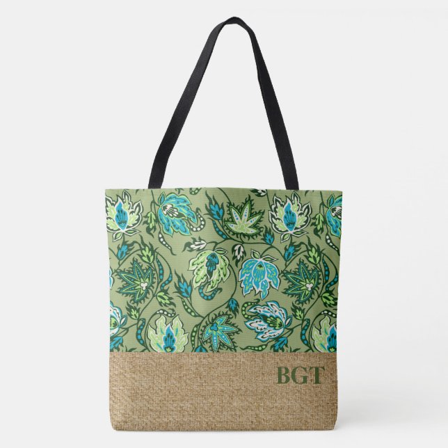 Bolso De Tela Protea Batik Hawaiian Tropical Monogram Beach Bag (Anverso)