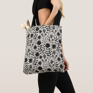 Bolso De Tela Protea Floral Block Print Millefleur Ropa negra
