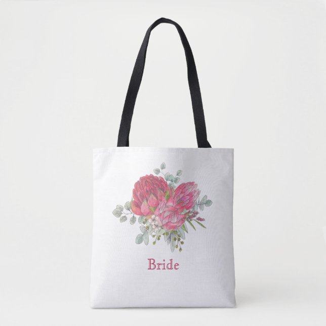 Bolso De Tela Protea Flowers Bridal (Anverso)