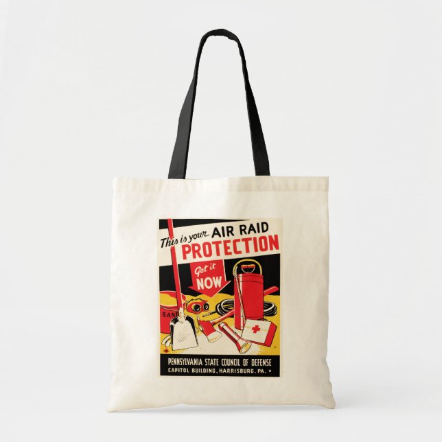 Bolso De Tela Protección contra ataques aéreos (Frente)