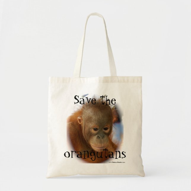 Bolso De Tela Protección de la fauna del orangután (Frente)