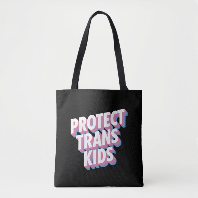 Bolso De Tela Proteger a los niños transexuales El mes del orgul (Anverso)