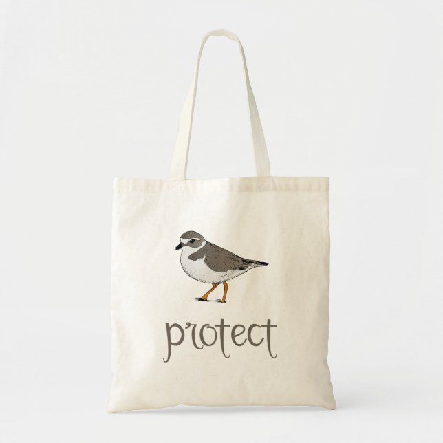 Bolso De Tela Proteger el pájaro Piping Plover (Frente)