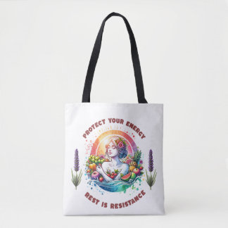 Bolso De Tela Proteja su camiseta de energía - Autocuidado espir