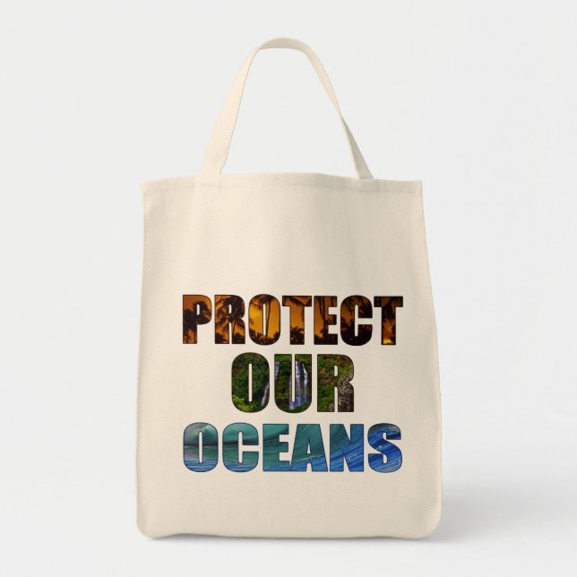 Bolso De Tela "Proteja tote hawaiano del ultramarinos de (Frente)