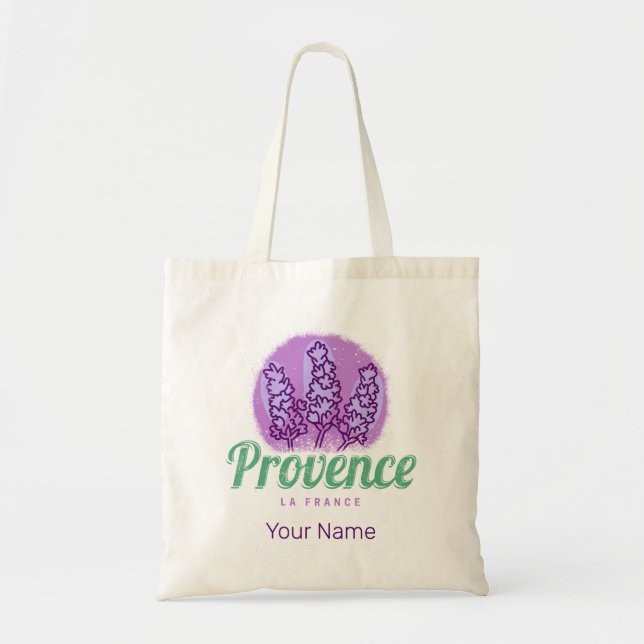 Bolso De Tela Provenza Retro Lavender Riviera Francesa Francia (Frente)