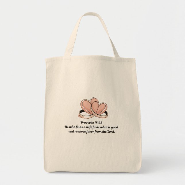 Bolso De Tela Proverbios 18:22 Bridal Party Tote Bag (Frente)