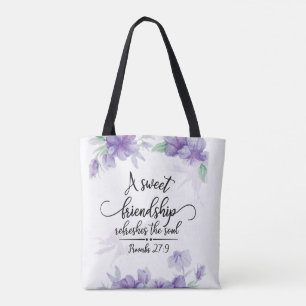 Bolso De Tela Proverbios 27:9 Amistad dulce refresca el alma