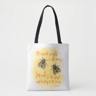 Bolso De Tela Proverbios Cita Biblia Abejas Miel