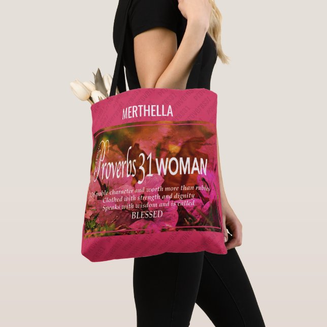 Bolso De Tela Proverbios rosas 31 mujer (Detalle)