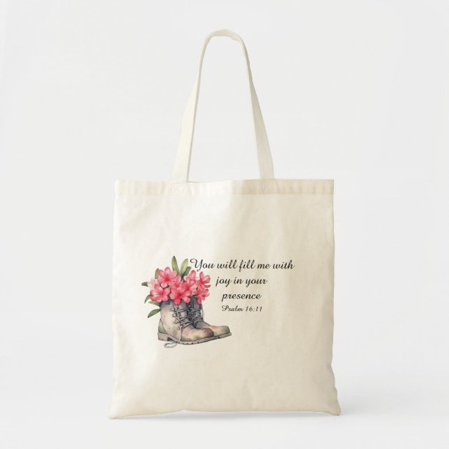 Bolso De Tela Psalm 16:11 Tote Bag (Frente)