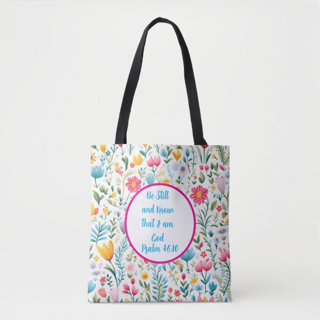 Bolso De Tela Psalm 46:10 Tote Bag (Anverso)