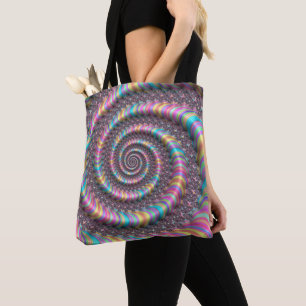 Bolso De Tela Psicodélico arcoiris Unicornio Nautilus 3D