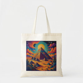 Bolso De Tela Psicodélico arte paisajístico de la pirámide egipc